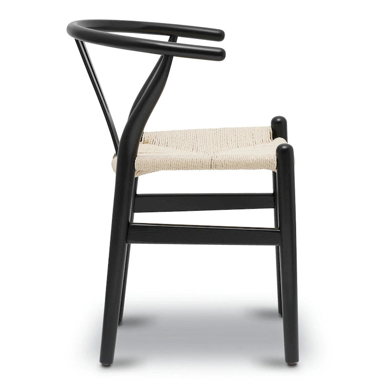 Chaise de salle à manger en corde tressée Mid-Century - Structure en bois massif