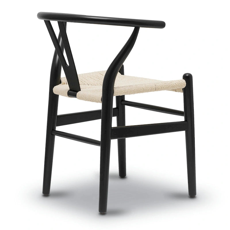 Chaise de salle à manger en corde tressée Mid-Century - Structure en bois massif