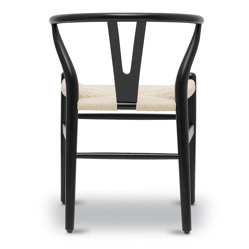 Chaise de salle à manger en corde tressée Mid-Century - Structure en bois massif