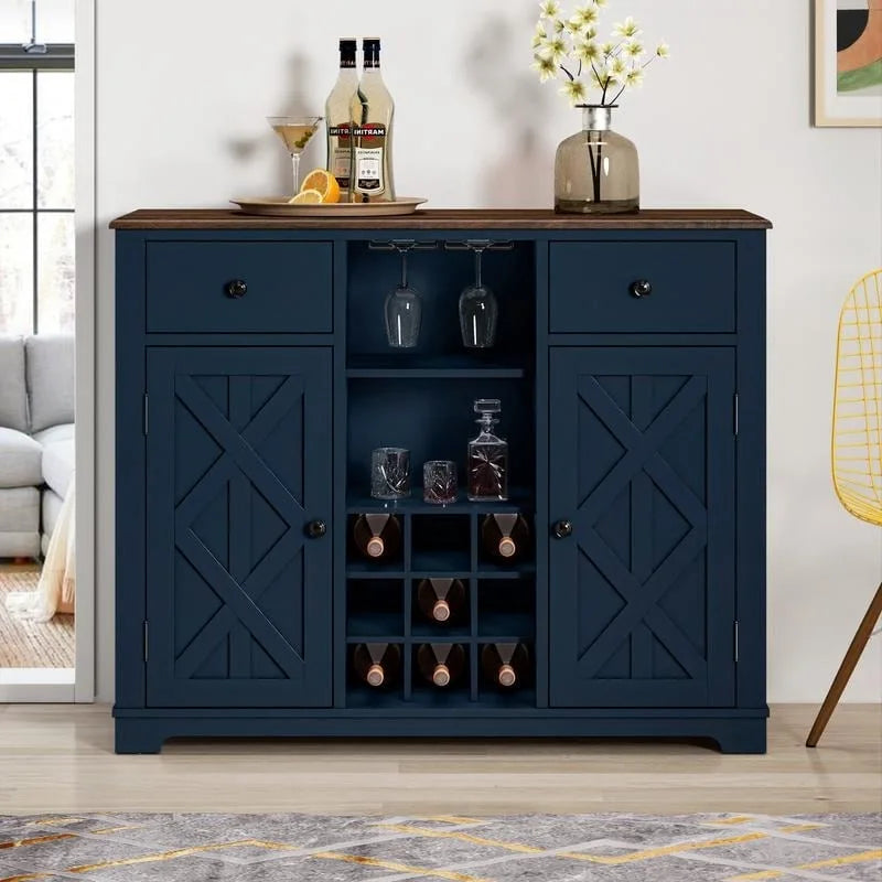 Cave à vin moderne à porte en X avec casier à vin intégré