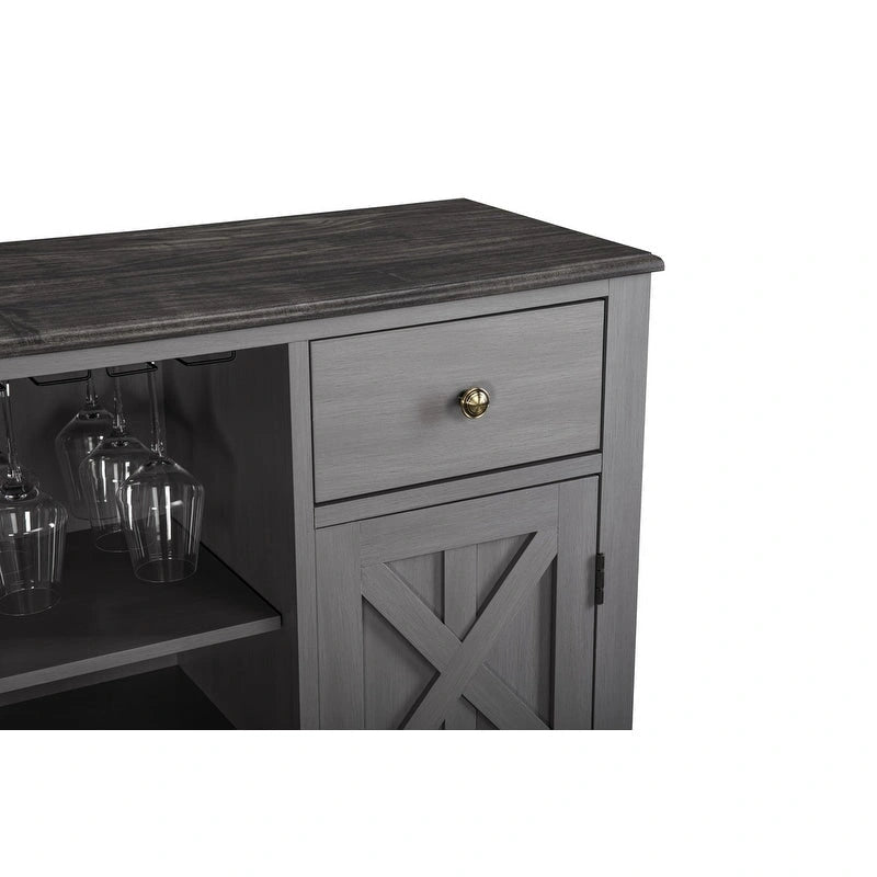 Cave à vin moderne à porte en X avec casier à vin intégré