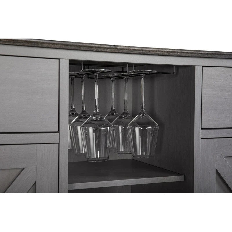 Cave à vin moderne à porte en X avec casier à vin intégré