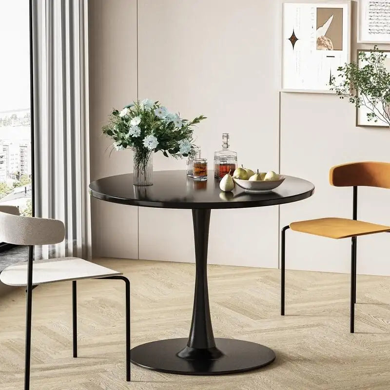 Table de cuisine ou de salle à manger ronde, style Mid-Century Modern