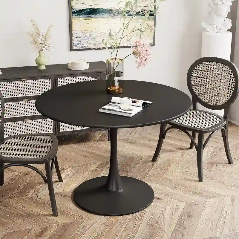 Table de cuisine ou de salle à manger ronde, style Mid-Century Modern