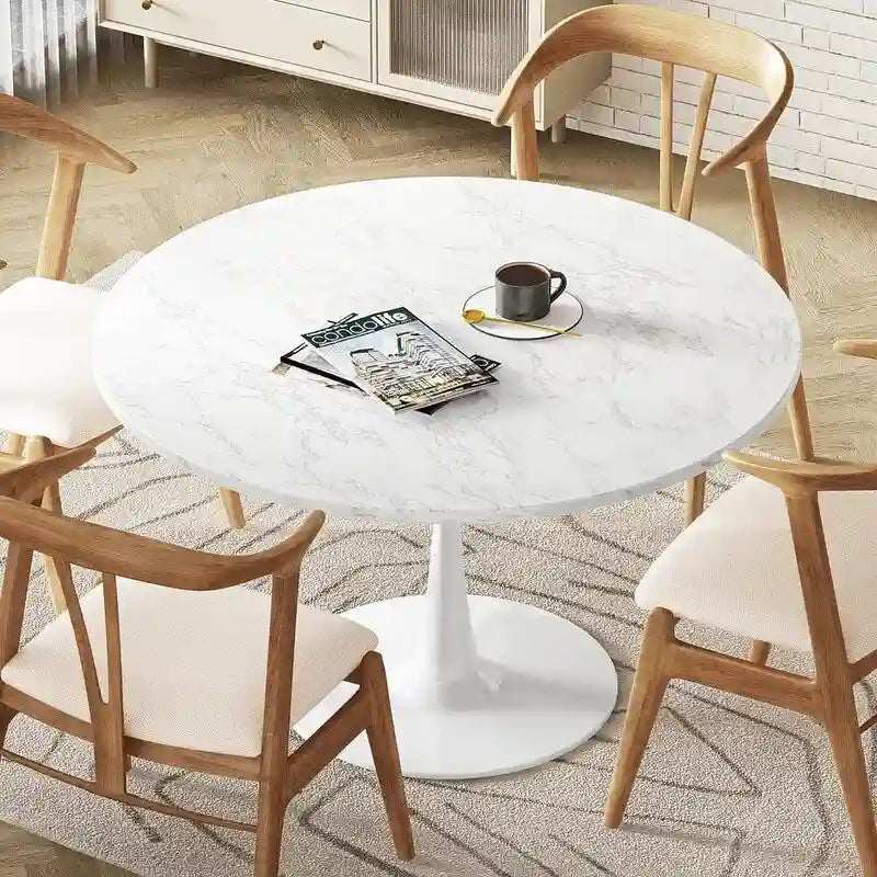 Table de cuisine ou de salle à manger ronde, style Mid-Century Modern