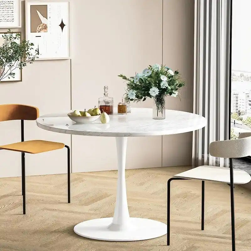 Table de cuisine ou de salle à manger ronde, style Mid-Century Modern