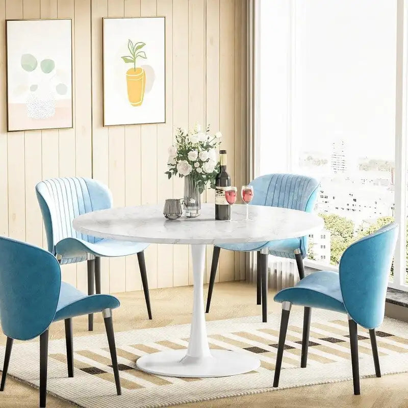 Table de cuisine ou de salle à manger ronde, style Mid-Century Modern