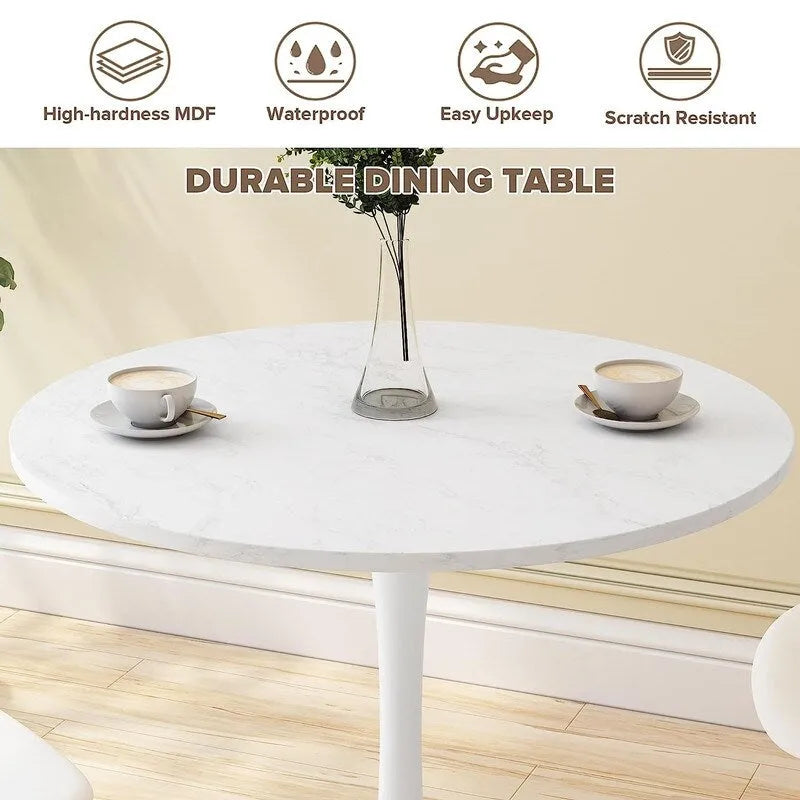 Table de cuisine ou de salle à manger ronde, style Mid-Century Modern