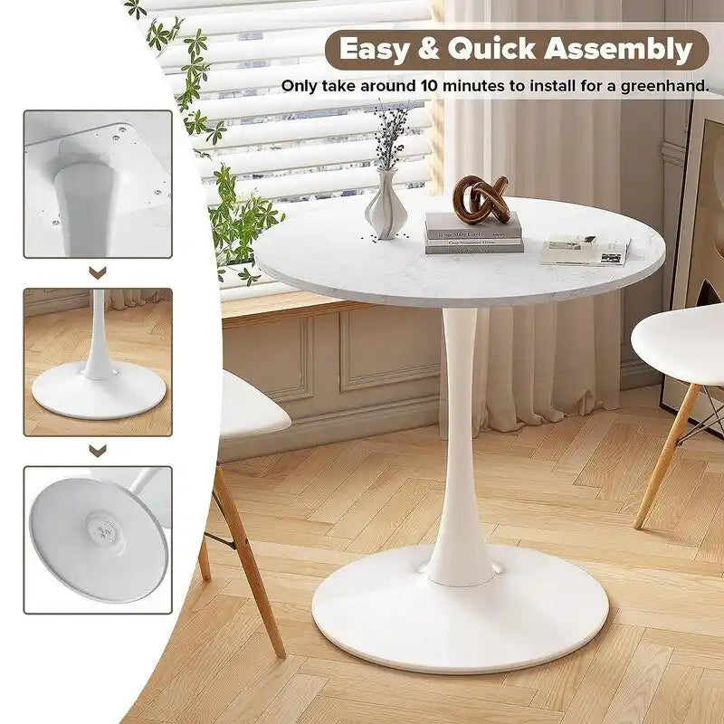 Table de cuisine ou de salle à manger ronde, style Mid-Century Modern