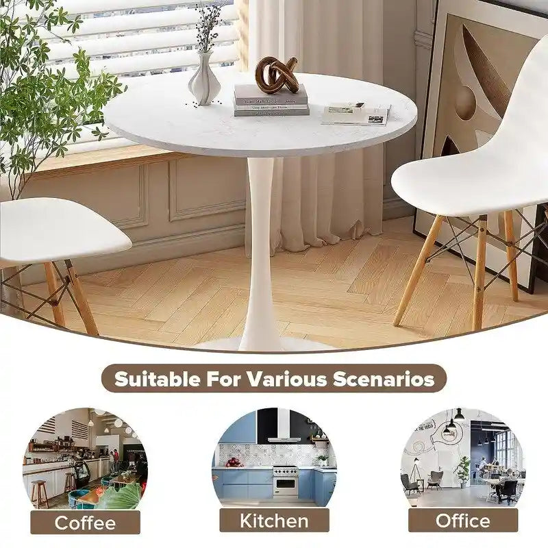 Table de cuisine ou de salle à manger ronde, style Mid-Century Modern