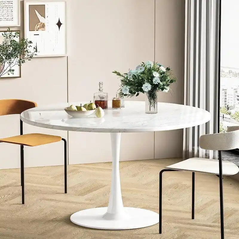 Table de cuisine ou de salle à manger ronde, style Mid-Century Modern