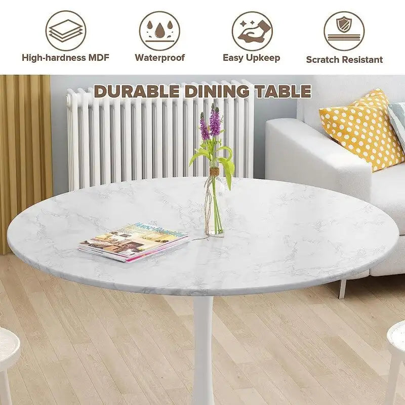 Table de cuisine ou de salle à manger ronde, style Mid-Century Modern
