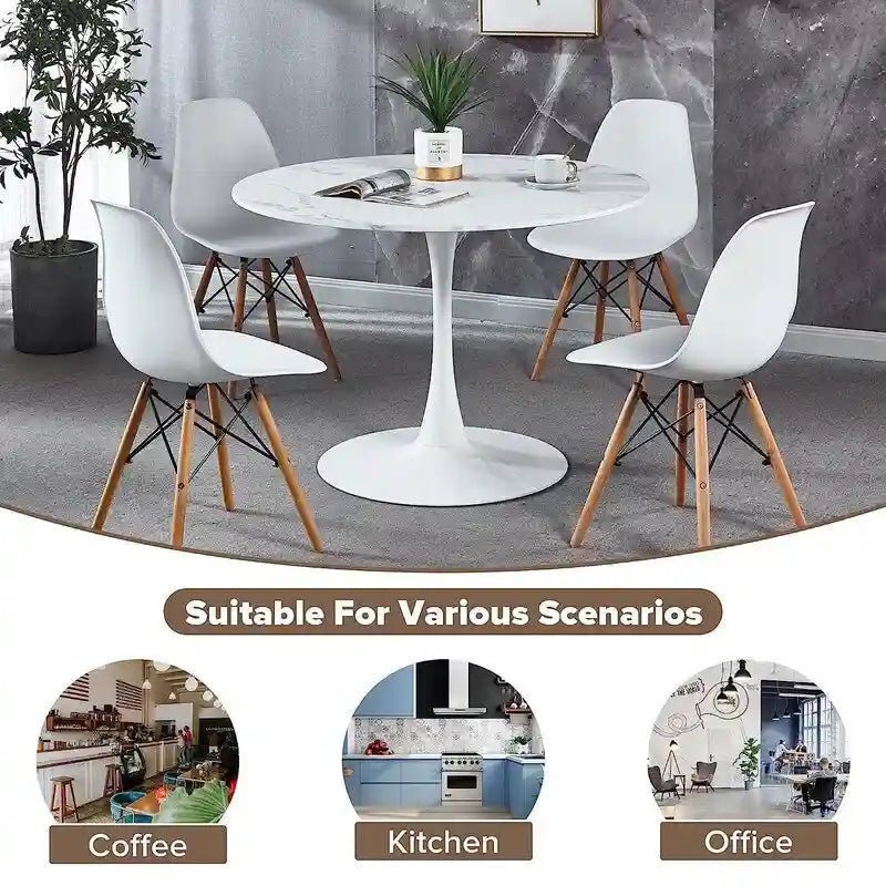 Table de cuisine ou de salle à manger ronde, style Mid-Century Modern