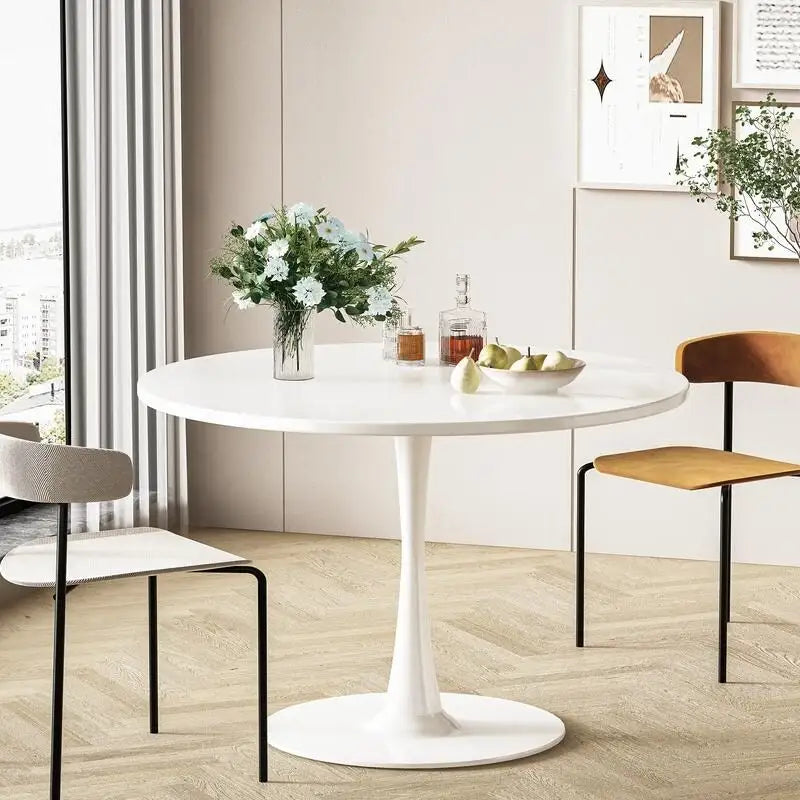 Table de cuisine ou de salle à manger ronde, style Mid-Century Modern