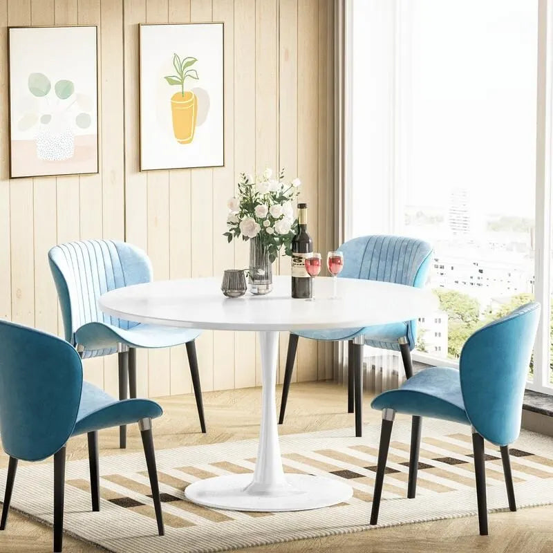 Table de cuisine ou de salle à manger ronde, style Mid-Century Modern