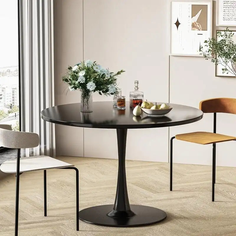 Table de cuisine ou de salle à manger ronde, style Mid-Century Modern