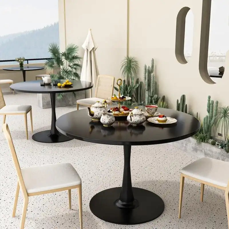 Table de cuisine ou de salle à manger ronde, style Mid-Century Modern