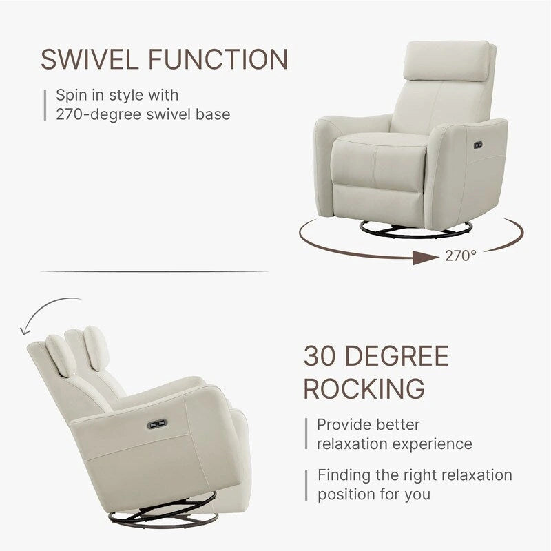 Fauteuil d'allaitement inclinable électrique, pivotant, planant et à bascule