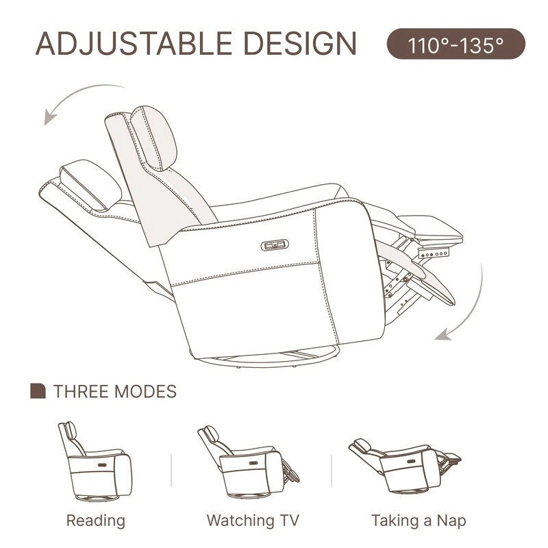 Fauteuil d'allaitement inclinable électrique, pivotant, planant et à bascule