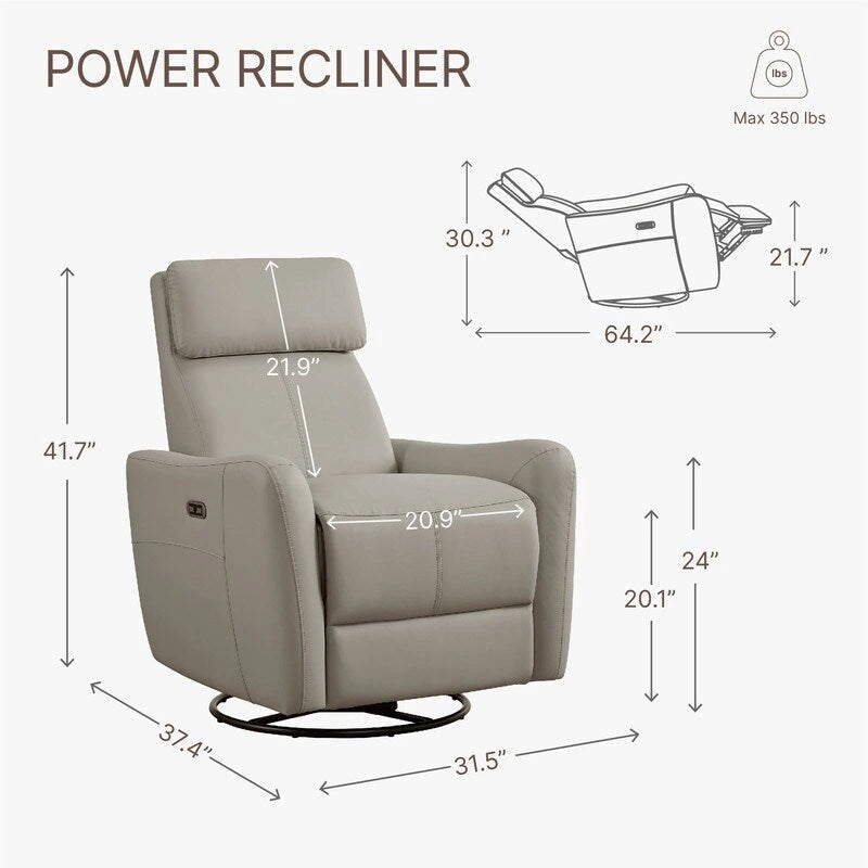 Fauteuil d'allaitement inclinable électrique, pivotant, planant et à bascule
